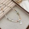 Collar de Cuentas de Piedra Natural Dopamina para Mujer 2025 Nuevo Lujo Ligero de Alta Gama Nicho Cadena Clavícula Gargantilla Accesorios