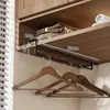 Estante de almacenamiento para colgar ropa debajo del gabinete en balcón de casa, forma de U, sin taladro, estante para secar y colgar ropa interior y ropa, multifuncional para dormitorio