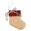 Novas Decorações de Natal Meias de Natal Estrela de Cinco Pontas Linho Pequenos Pingentes Cruz Pingentes de Tecido Acessórios para Árvore de Natal