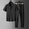 Traje Casual Masculino 2023 Novo Verão Fino Esporte de Alta Qualidade Calça de Manga Curta da Moda Tendência Luxo Leve