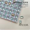 Adornos de diamantes para decoración de uñas, 4 x 6 mm, pequeños cristales de azúcar con punta inferior, Shi Jiaping para 1:1 taladro de clavo rectangular de color en ángulo recto