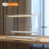 Caixa de Armazenamento Acrílica para Blind Box Plástico Transparente Caixa de Armazenamento para Figuras Caixa para Brinquedos de Blocos de Montar Parede de Exibição Rack de Armazenamento com Escada com Luz