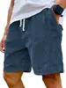 2025 Nuevos Shorts Casuales de Pana con Cordones y Bordado Retro de Logo para Hombre, Transfronterizos Europeos y Americanos, Moda Amazon