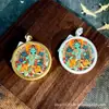 Gran Venta Tíbet Nepal Tara Verde Pura Pintada a Mano Núcleo de Tarjeta de 3.5