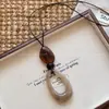 Nuevo Collar Colgante Largo Corazón Color Café Estilo Chino Cadena de Suéter Estilo Antiguo Zen Retro Cordón Accesorios Decorativos para el Cuello