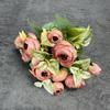 Ramo artificial capullos de rosa boda decoración del hogar diseño de sala de bodas accesorios para sesión de fotos flor falsa al por mayor ciruelo de té europeo