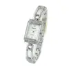 Reloj Pulsera de Nuevo Nicho de Alta Gama Transfronterizo para Mujer, Reloj de Pulsera de Moda, Reloj Cuadrado para Mujer con Incrustaciones de Diamantes de Lujo Ligero, Cuarzo