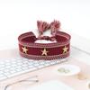 Jóias Transfronteiriças Mais Vendidas Ouro Estrela de Cinco Pontas Metal Rebite Pulseira Tecida Estrela Personalizada Pulseira de Borla