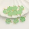 Colgante de Flor de Vidrio con Agujero Recto, Adorno de Flor de Cinco Pétalos, Cuentas Sueltas para Pulsera y Collar DIY, Materiales para Aretes con Borla Estilo Antiguo