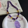 Nuevo Collar en Capas de Perlas de Amatista con Forma de Ola Estilo Chino Tendencia Nacional Cadena de Suéter Estilo Chino Nuevo Colgante de Guanyin Femenino Cadena para Clavícula