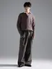 Pantalones de Vestir para Hombre Retro Americano de Espiga Patchwork Plisado con un Estilo de Lujo 'Old Money', Pantalones Casuales Sueltos de Pierna Recta