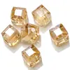 Suministro directo de fábrica 10-12 mm chapado en oro agujero grande cuentas cuadradas DIY hecho a mano cortina de cuentas accesorios para cortinas material cuentas sueltas