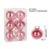 Bolas Decorativas Navideñas Transparentes de Colores Huecas Transfronterizas Bolas Redondas Transparentes Sopladas al Vacío Adornos para Árbol de Navidad al por Mayor En caja