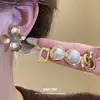 Set de Aretes Flor de Perla Aguja Plateada Estilo Retro Europeo y Americano Moda Elegante Pendientes de Temperamento Pendientes de Nicho de Alta Gama para Mujer