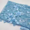 Tecido bordado em malha tridimensional floral feito à mão, tecido bordado para vestido Hanfu, cheongsam em várias cores