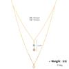Collar de Doble Fila con Circonita Chapado en Cobre Dorado Kengjie, Exquisita Cadena para Clavícula Coreana Minimalista de Múltiples Capas
