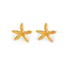 Dazan Em Estoque Titânio Banho de Ouro a Vácuo 18K Ins Brinco de Moda Conjunto Estilo Casual Oceano de Verão Ear Cuff