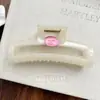 Pinza para el pelo de corazón rosa y blanco con letra coreana, pinza cuadrada versátil de moda, pinza de tiburón, accesorio para el pelo, venta al por mayor para mujeres