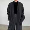 Suéter cárdigan plisado MYQ para hombre, chaqueta informal holgada de moda para otoño, top coreano para hombre que combina con todo