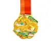 Medalla Metálica del Año del Dragón Placa de Honor Pintada a Medida Medalla de Evento de Maratón Personalizada Medalla de Oro Medalla de Plata