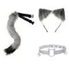 Cosplay Orejas de Gato Aro para el Cabello Accesorios de Cola de Gato Hechos a Mano Lindo Gato Madre Animal Oreja Accesorios para el Cabello Accesorios de Cola de Animal Traje
