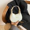 Bolso Pequeño Retro Transfronterizo para Niños, Nuevo Bolso de Media Luna para Niñas, Bolso de Bollo de Color Sólido, Bolso Cruzado para Viajes, Bolso de Mano para Debajo del Brazo