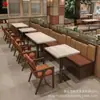 Sofás de cabine personalizados para restaurantes do Sudeste Asiático, cadeiras simples de jantar em madeira maciça para restaurantes ocidentais e churrascarias, mesas e cadeiras comerciais de aço inoxidável