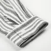 Camisa de Manga Larga a Rayas Verticales y Bloques de Color de Algodón y Lino Estilo Retro Japonés para Hombres y Mujeres Marca de Tendencia High Street Silueta Versátil Camisa Chaqueta