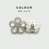 Botones metálicos de flor con pedrería tipo gota de agua de alta gama para abrigos de lana y suéteres, botones decorativos para piel de visón, botones cosidos a mano