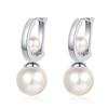 Brinco de Pérola com Fivela de Orelha Palavra D Estilo Francês Feminino Estilo Ins Pérola Joia de Orelha Elegante Leve Luxo Elegante