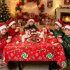 Fiesta temática navideña transfronteriza Mantel de caramelos navideños Suministros de decoración para fiesta de cumpleaños Atrezo de arreglo de fondo