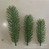 Planta artificial agujas de pino artificiales, rama de pino de una sola aguja, tridimensional, doble cara, árbol de Navidad, corona de Navidad, decoración artesanal de Navidad