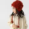 Producto Nuevo, Estilo Nuevo Sombrero para Niños, Sombrero de Lana con Diseño de Flor Hueca para Otoño e Invierno, Gorro de Punto con Protección para las Orejas para Niñas, Gorro de Punto para Bebé Niña