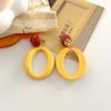 Pendientes de Bloques de Color Estilo Óleo Francés Estilo Retro Hong Kong, Clips para Orejas, Clips para Orejas sin Perforar, Clips para Orejas Estilo Hong Kong, Palabras Clave de Tendencia