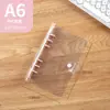 Caderno A6 de folhas soltas transparente simples PVC couro macio destacável concha com clipe colorido macaron A5 concha de folhas soltas de seis furos