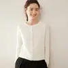 Cardigã de Caxemira Gola Redonda Feminino Fino de Caxemira de Cabra Raglan Cor Lisa Solto Confortável Versátil Temperamento Moda Malha Outerwear