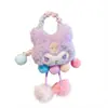 Diadema Infantil Estilo Coreano Banda para el Cabello Kuromi Lana Linda Dibujo Animado Goma Elástica Bola para Cola de Caballo Niña Accesorio para el Cabello