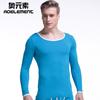 Ropa interior térmica básica ajustada de cuello redondo grande para hombre, ropa de otoño, ropa superior fina, camisa base de una pieza de cuello bajo, otoño e invierno