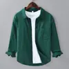 Camisa de Lino de Manga Larga para Primavera y Verano para Hombre Casual de Negocios Versátil Camisa de Algodón y Lino Top de Lino Literario para Hombre 201
