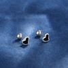Pendientes de tuerca simples de amor de plata de ley S925 para mujer, de moda en internet, con hilo de pegamento negro, pendientes nuevos, venta al por mayor, generación
