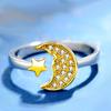 Anillo Circonita Luna Estrella Estilo Japonés y Coreano Ins Moda Elegante Elegante Anillo Luna Fantasía Venta al por Mayor