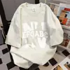 Camiseta de Manga Corta Estilo Americano 100% Algodón para Hombres y Mujeres, Nueva Llegada de Verano, Estampado de Letras, Top Versátil Holgado Estilo Coreano, Tendencia Ins