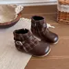 Botas Femininas 2026 Outono/Inverno Novo Estilo Com Pelúcia Botas Martin Botas Curtas Xadrez Versátil Moda Botas Estilosas De Couro Tendência