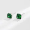 Pendientes de Plata de Ley S925 de Shenzhen Pendientes Cuadrados Geométricos de Esmeralda Moda Simple Elegante para Mujer Exquisitos Pendientes Versátiles