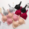 Cross-border Novo tamanho grande Sem anel de aço Confortável Respirável Roupa íntima feminina Não magnética Lacuna de copo fino Sutiã de menina gordinha
