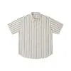 Ropa para Hombre Beijie 2026 Verano Nuevo Estilo Casual Camisa de Manga Corta a Rayas Chaqueta Fina de Media Manga Retro para Hombre