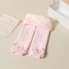 Leggings de renda grossa para meninas, outono e inverno, meias infantis pequenas florais, estilo coreano, cinco cores, torção, bebê, comprimento até o tornozelo