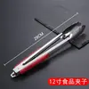 Pinza para alimentos de acero inoxidable 304, pinza para pan, pinza para barbacoa coreana al aire libre, pinza de tres alambres, pinza para comida de filete para buffet de hotel