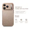 Adecuado para funda de iPhone 18 de Apple, Funda protectora mate antica anti-caídas para iPhone 18 Pro, Protección de lente de cobertura completa con purpurina, Estilo ins