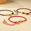 Pulseira de Fio Vermelho Hetian Jade Atmosférica para Mulheres, Joia Comemorativa de Zodíaco de Nicho de Luxo Leve